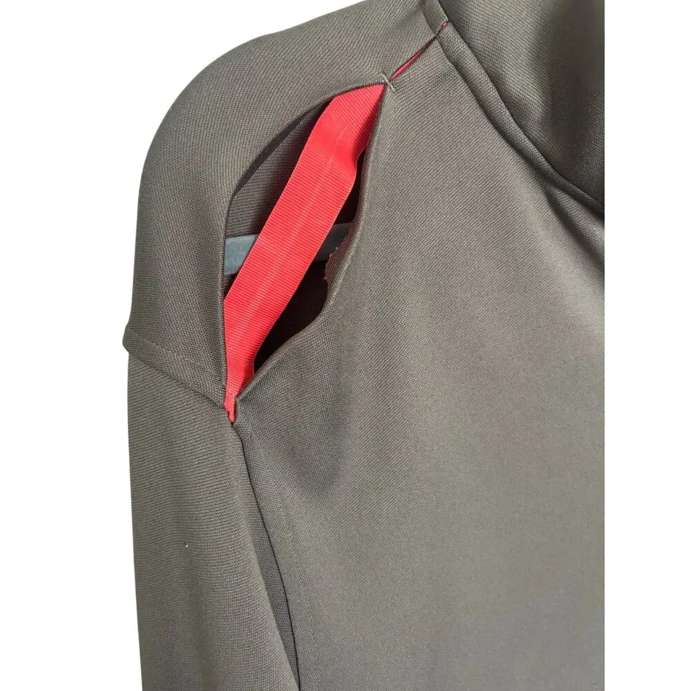 Nike Golf Dri-FIT 1/4 Zip Pullover Large Poppy‎ Hills Pebble Beach Taupe